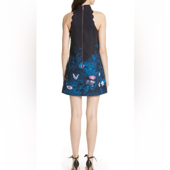 TED BAKER LONDON EURELA WONDERLAND SCALLOPED A-LINE DRESS- WORN ONCE- SIZE 2 - Picture 4 of 13